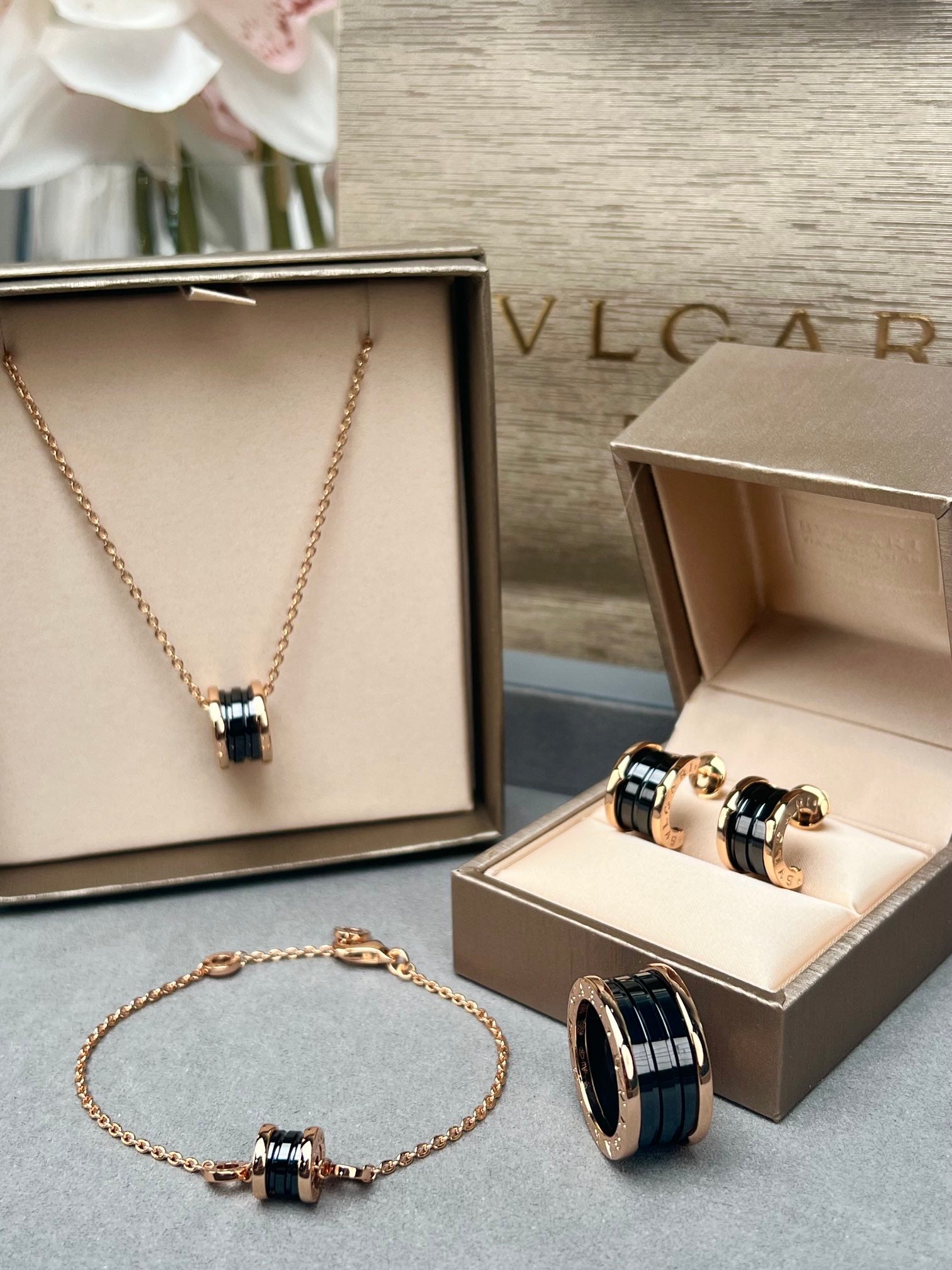 LuxluxHouse Best Quality Accessories Earrings Necklace Bvlgari