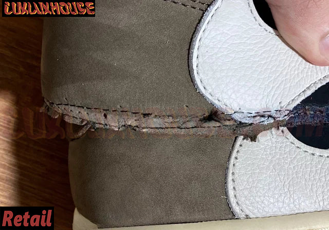 Travis Scott Jordan 1 Mocha Low suede comparison 13