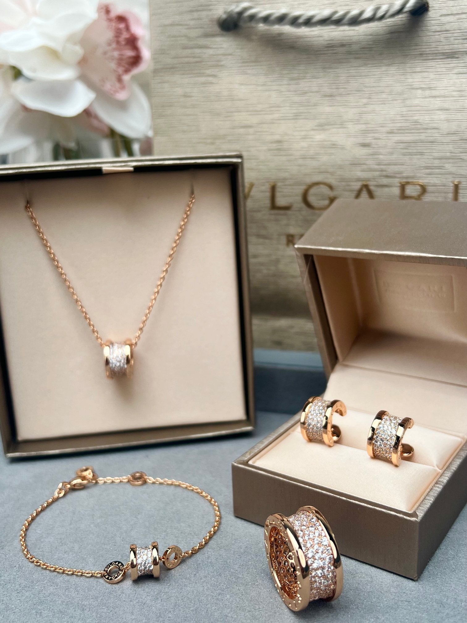 LuxluxHouse Best Quality Accessories Earrings Necklace  Bvlgari